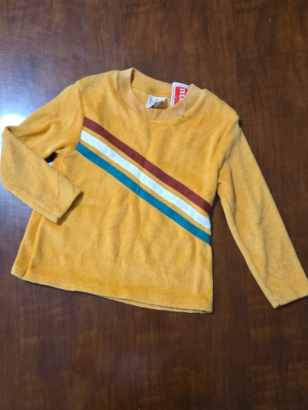 Vintage Orange Terry Striped Long-Sleeve Top 2t